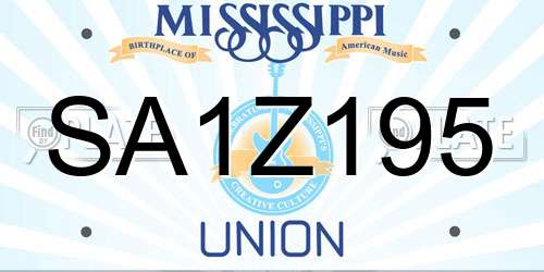 SA1Z195 Mississippi License Plate