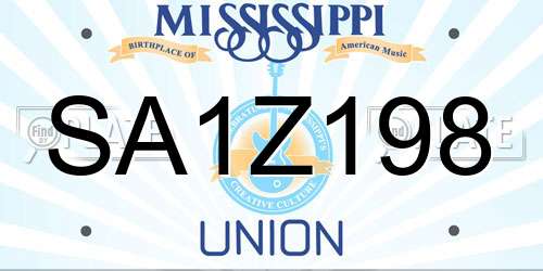 SA1Z198 Mississippi License Plate