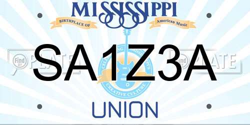 SA1Z3A Mississippi License Plate