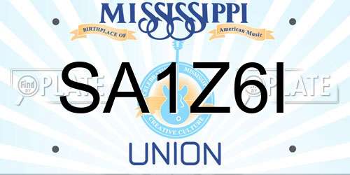 SA1Z6I Mississippi License Plate