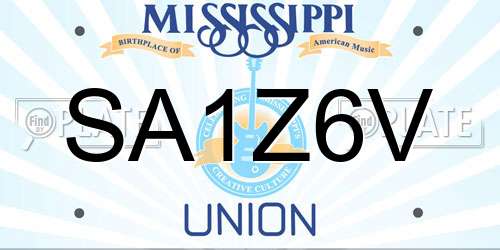 SA1Z6V Mississippi License Plate