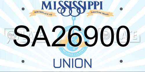 SA26900 Mississippi License Plate