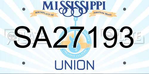 SA27193 Mississippi License Plate