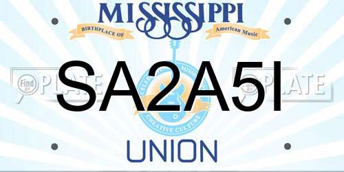 SA2A5I Mississippi License Plate
