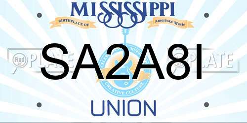 SA2A8I Mississippi License Plate