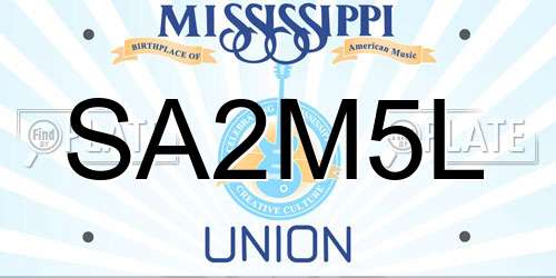 SA2M5L Mississippi License Plate
