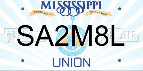 SA2M8L Mississippi License Plate