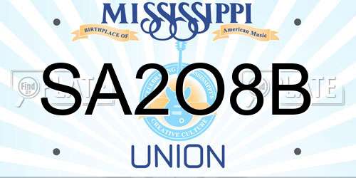 SA2O8B Mississippi License Plate