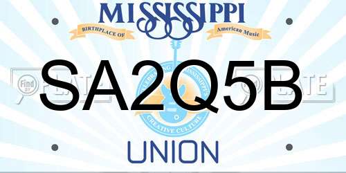 SA2Q5B Mississippi License Plate