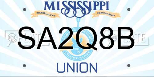 SA2Q8B Mississippi License Plate
