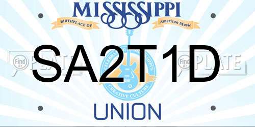 SA2T1D Mississippi License Plate