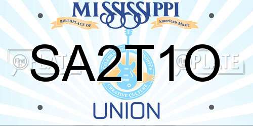 SA2T1O Mississippi License Plate
