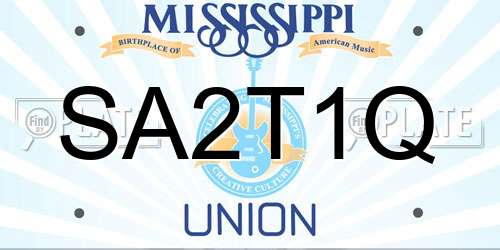 SA2T1Q Mississippi License Plate