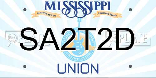 SA2T2D Mississippi License Plate