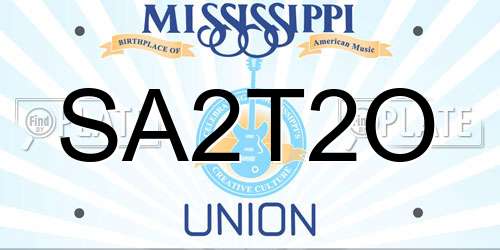 SA2T2O Mississippi License Plate