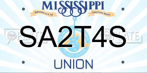 SA2T4S Mississippi License Plate