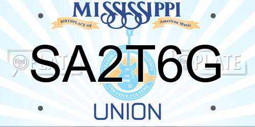 SA2T6G Mississippi License Plate
