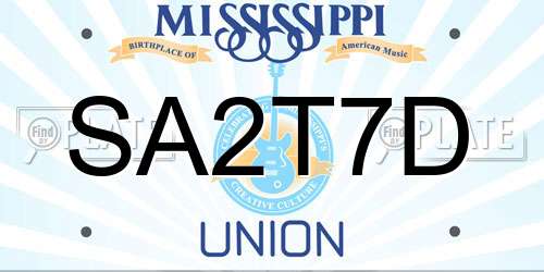 SA2T7D Mississippi License Plate