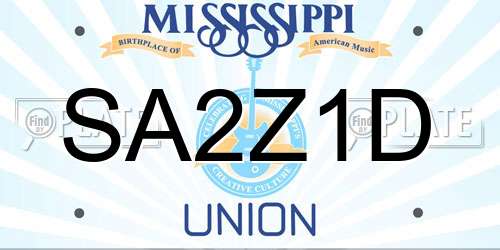 SA2Z1D Mississippi License Plate