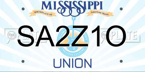 SA2Z1O Mississippi License Plate