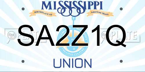 SA2Z1Q Mississippi License Plate