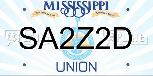 SA2Z2D Mississippi License Plate