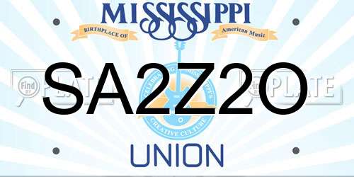 SA2Z2O Mississippi License Plate