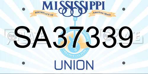 SA37339 Mississippi License Plate