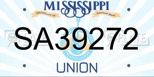 SA39272 Mississippi License Plate