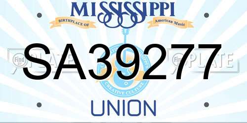 SA39277 Mississippi License Plate