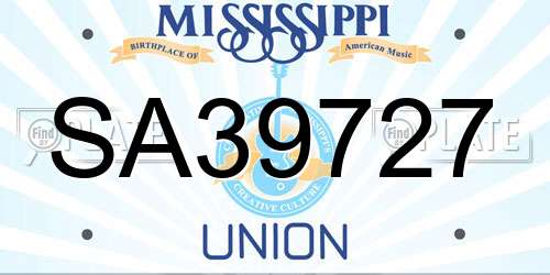 SA39727 Mississippi License Plate