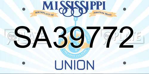SA39772 Mississippi License Plate