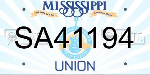 SA41194 Mississippi License Plate