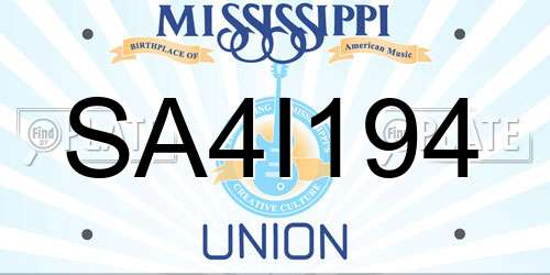 SA4I194 Mississippi License Plate