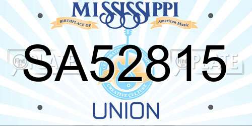 SA52815 Mississippi License Plate