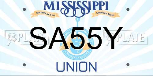 SA55Y Mississippi License Plate