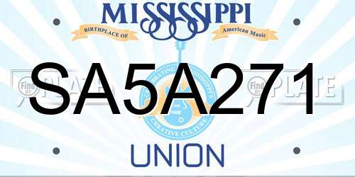 SA5A271 Mississippi License Plate