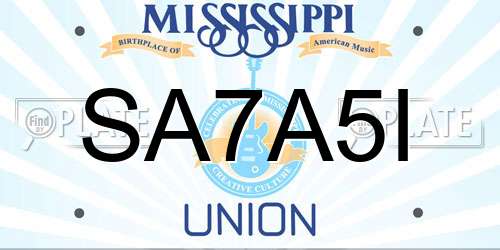 SA7A5I Mississippi License Plate