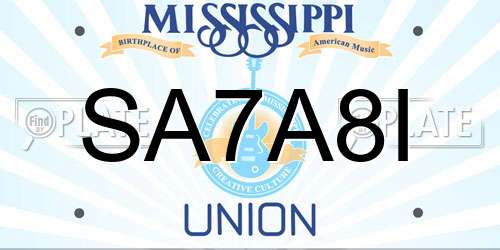 SA7A8I Mississippi License Plate