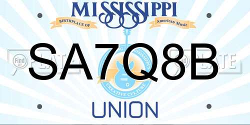 SA7Q8B Mississippi License Plate