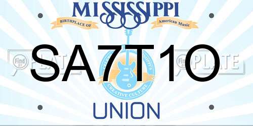 SA7T1O Mississippi License Plate