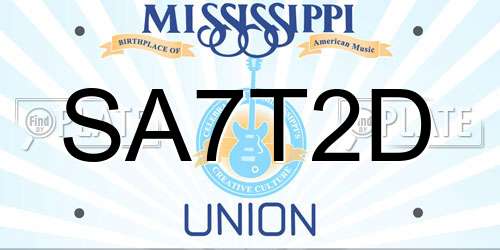 SA7T2D Mississippi License Plate
