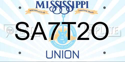 SA7T2O Mississippi License Plate