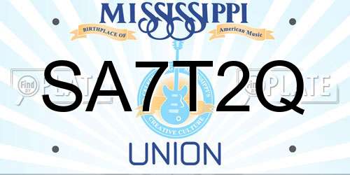 SA7T2Q Mississippi License Plate