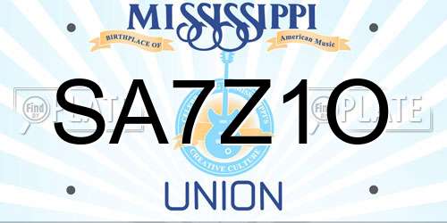 SA7Z1O Mississippi License Plate