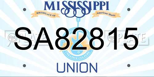 SA82815 Mississippi License Plate