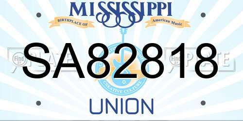 SA82818 Mississippi License Plate