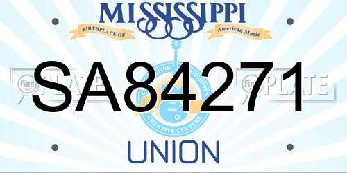 SA84271 Mississippi License Plate
