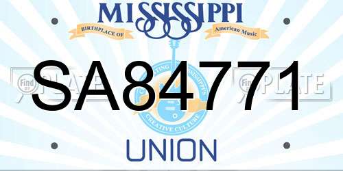 SA84771 Mississippi License Plate