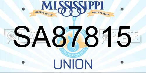 SA87815 Mississippi License Plate